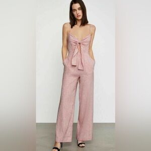 BCBGMaxAzria Red and White Striped Jumpsuit
